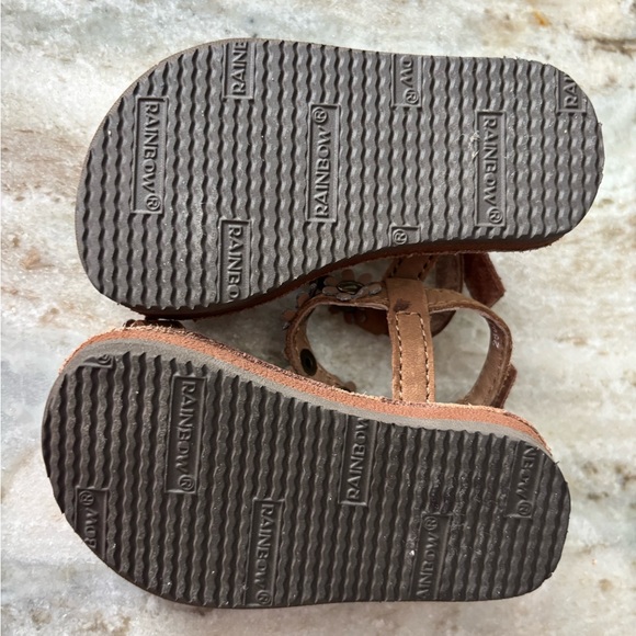 Leather rainbow floral sandals toddler 3/4 - Picture 3 of 5